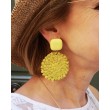 Boucles d'Oreilles RAPHIA Jaune - Francine BRAMLI Paris Bijoux