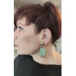 Boucles d'oreilles Alienor vert d'eau et or   - Francine BRAMLI Paris Bijoux