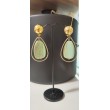 Boucles d'oreilles Alienor vert d'eau et or   - Francine BRAMLI Paris Bijoux