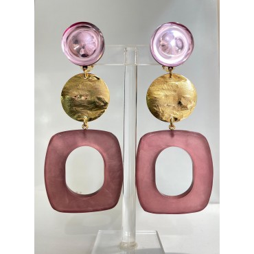 PALOMA Rose Miroir, Givré & métal Doré - Francine BRAMLI Paris Bijoux