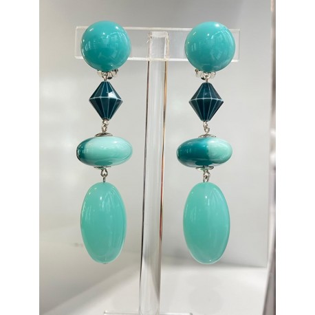 Clips TOUPIE turquoise - Francine BRAMLI Paris Bijoux