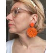 PLAGE Raphia Orange - Francine BRAMLI Paris Bijoux