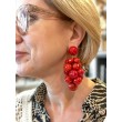 GRAPPE Rouge - Francine BRAMLI Paris boucles d'oreilles