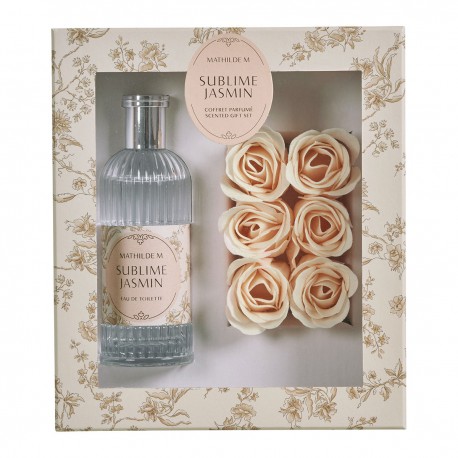 SUBLIME JASMIN Coffret eau de toilette 100 ml et roses de savon parfumées - MATHILDE M