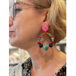 BASTILLES Multicolore cabochon rose  - Francine BRAMLI Paris