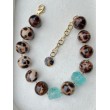 Collier KONAN perles panthères & turquoises - FRANCINE BRAMLI Paris