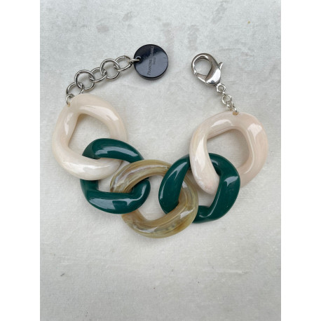 ANTHONY Maillons ivoire vert - FRANCINE BRAMLI Paris bracelet