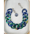 KEN Maillons Rock'n roll bleu vert - FRANCINE BRAMLI PARIS collier