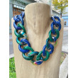 KEN Maillons Rock'n roll bleu vert - FRANCINE BRAMLI PARIS collier