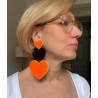 LOVE 3 coeurs Orange & Noir - Francine BRAMLI Paris