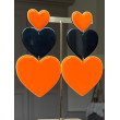 LOVE 3 coeurs Orange & Noir - Francine BRAMLI Paris